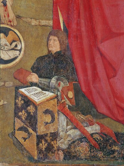 Il crocifisso del Parlamento di Tolosa, dettaglio del Delfino, il futuro Luigi XI (1423-83) da French School